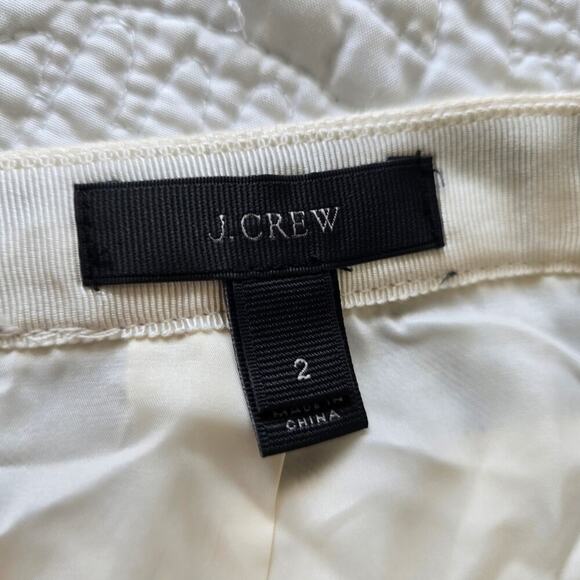 J Crew Striped Pencil Midi Skirt Size 2 Cream Black Cotton Minimalist Career - Picture 3 of 6